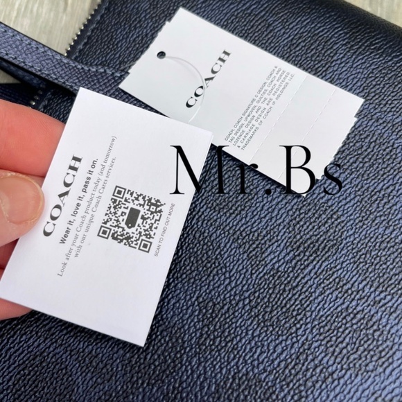 Coach Fiona Zip Tote Bag in Blue Metallic Purse - Picture 7 of 7